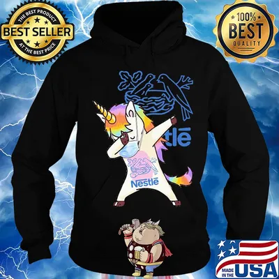 Unicorn mask dabbing nestle logo s Hoodie