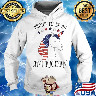 Unicorn proud to be an americorn american flag independence day s Hoodie