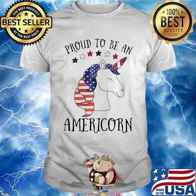 Unicorn proud to be an americorn american flag independence day shirt