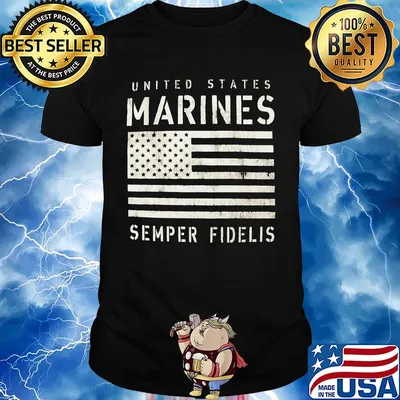 United states marines semper fidelis american flag shirt
