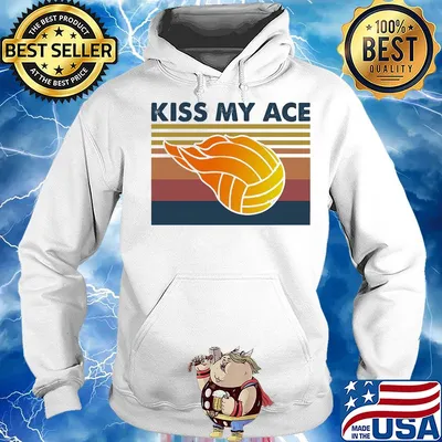 Volleyball kiss my ace vintage s Hoodie