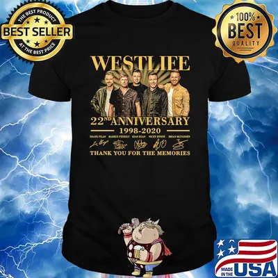 Westlife 22nd anniversary 1998-2020 thank you for the memories signature shirt