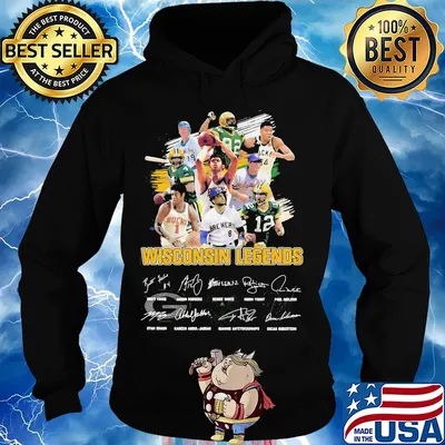 Wisconsin legends baseball football basketball signatures s Hoodie