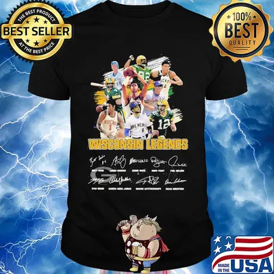 Wisconsin legends baseball football basketball signatures shirt