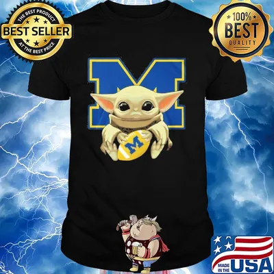 Yoda Baby hug Wolverines shirt