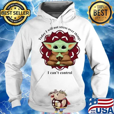 Yoga chill baby yoda today i will not stress over things i can't control s Hoodie