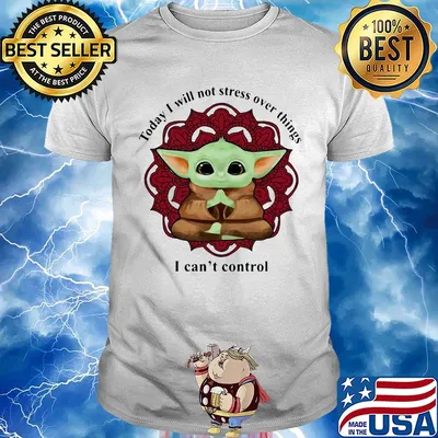 Yoga chill baby yoda today i will not stress over things i can't control shirt