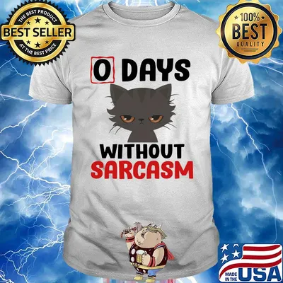 0 days without sarcasm funny shirt