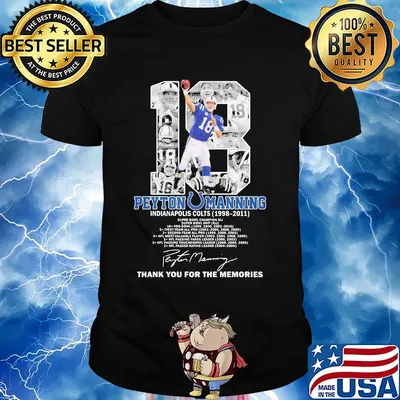 18 peyton manning indianapolis colts football 1998 2011 thank you for the memories signature shirt
