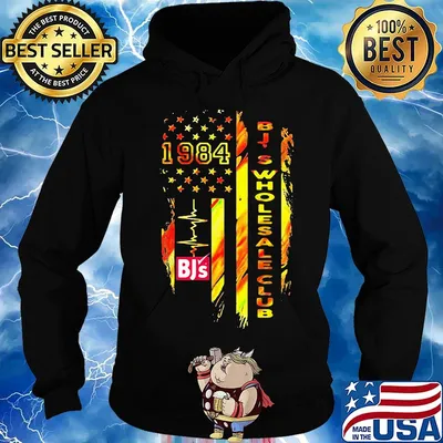 1984 bj's wholesale club heartbeat american flag independence day s Hoodie