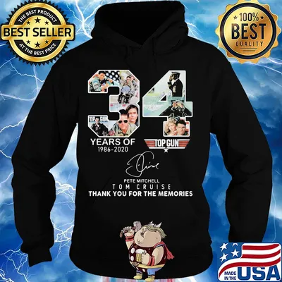 34 years of 1986 2020 top gun pete mitchell tom cruise thank you for the memories signature s Hoodie