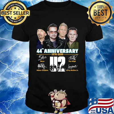 44th anniversary 1976 2020 u2 members signatures shirt