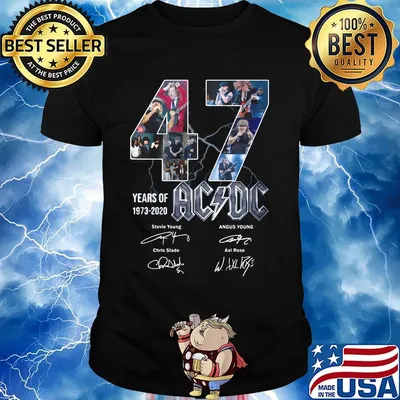 47 years of 1973 2020 acdc band members signatures shirt
