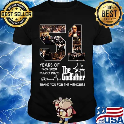 51 years of 1969 2020 mario puzo the godfather thank you for the memories signature shirt