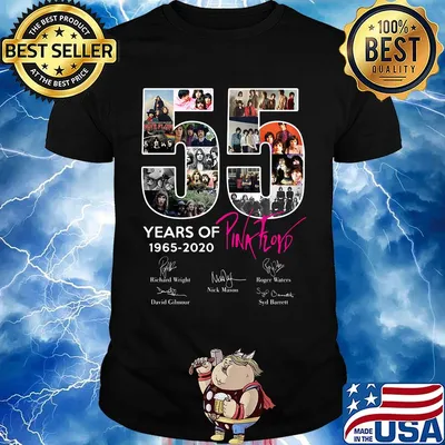 55 years of 1965 2020 pink floyd band members signatures shirt