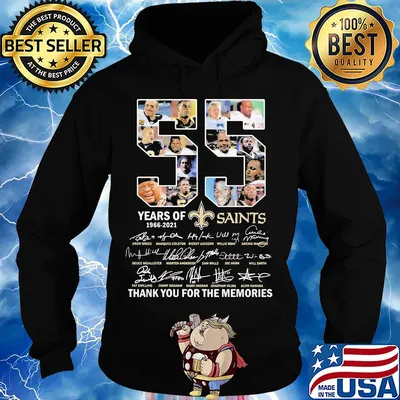 55 years of 1966 2021 new orleans saints thank you for the memories signatures s Hoodie