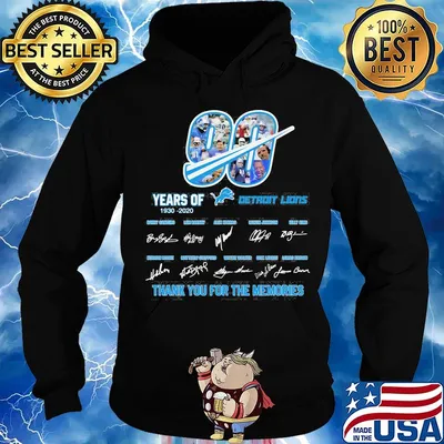 90 years of 1930 2020 detroit lions thank you for the memories signatures s Hoodie