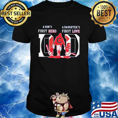 A son's first hero a daughter's first love dad chicago baseball happy father's day shirt