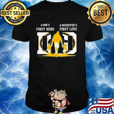 A son's first hero a daughter's first love dad green bay packers football team happy father's day shirt