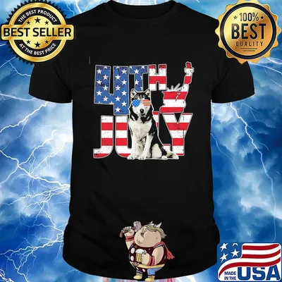 Alaska 4th July Dog American Flag Shirt