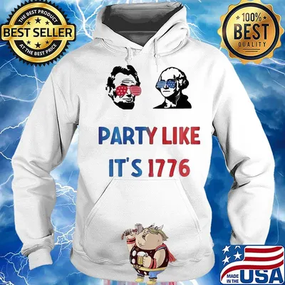 Alexander hamilton and george washington party like it's 1776 american flag independence day s Hoodie