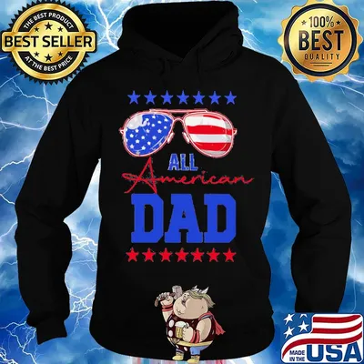 All American Dad Glasses Father's Day Independence Day Shirt Hoodie