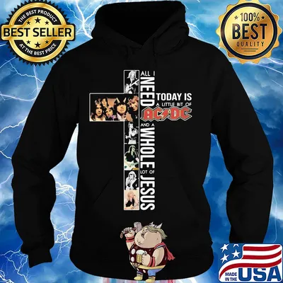 All i need today is a little bit of acdc band and a whole lot of jesus s Hoodie
