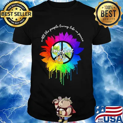 All The People Living Life In Peace Imagine Sunflower LGBT Shirt