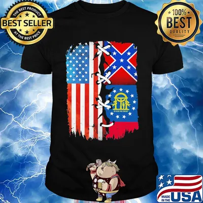 American and georgia flag america 4th of july independence day shirt