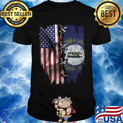 American and kentucky state flag independence day shirt