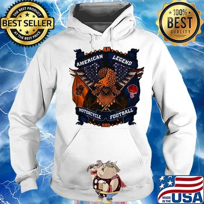 An american legend motorcycle and football eagles america independence day s Hoodie