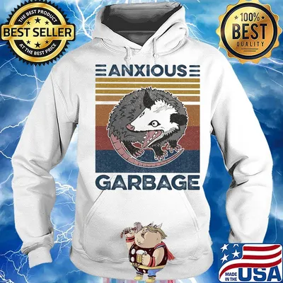 Anxious Garbage Mouse Vintage Retro Shirt Hoodie