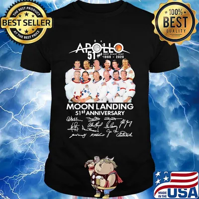 Apollo next giant leap 1969 2020 moon landing 51st anniversary signatures shirt