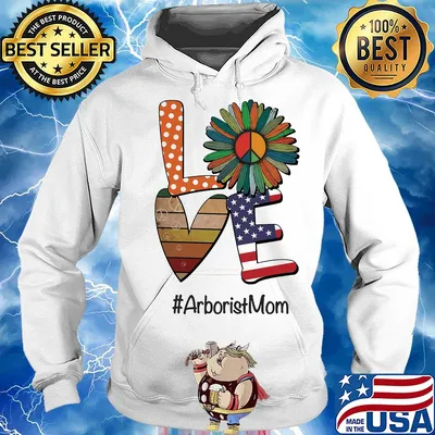Arborist mom love heart sunflower vintage retro s Hoodie