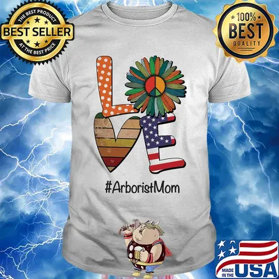 Arborist mom love heart sunflower vintage retro shirt