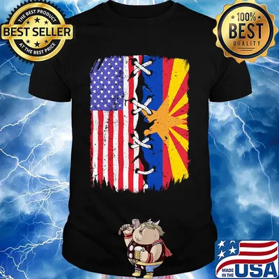 Arizona and american flag 4th of july independence day shirt