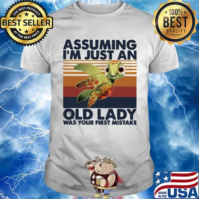 Assuming I'm Just An Old Lady Was Your First Mistake Turtle Vintage Retro Shirt