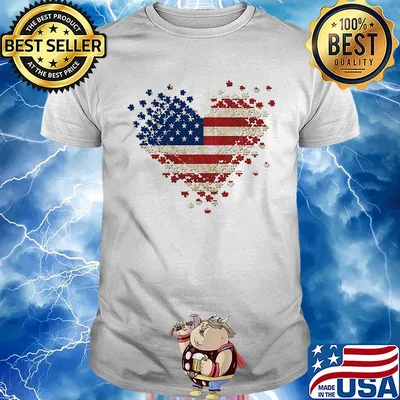 Autism heart american flag independence day shirt