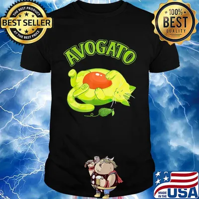 Avogato Avocado Cat Cute Face Puns Shirt