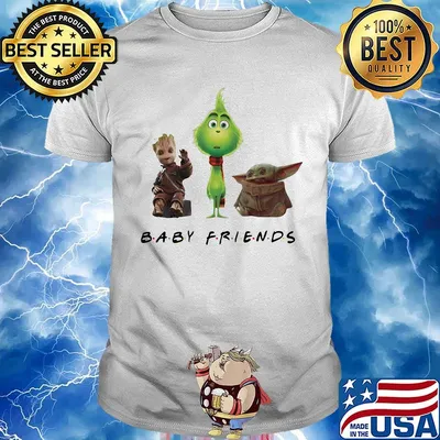 Baby groot grinch and baby yoda baby friends shirt