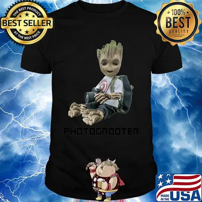 Baby groot photography captain america shirt