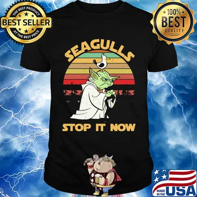 Baby Yoda Seagulls stop it now vintage retro shirt