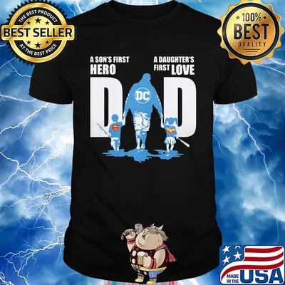Baseball a son's first hero a daughter's first love dad happy father's day superman shirt