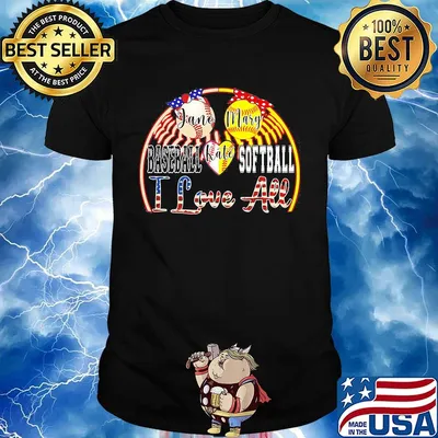 Baseball kate softball i love all america 4th of july independence day shirt