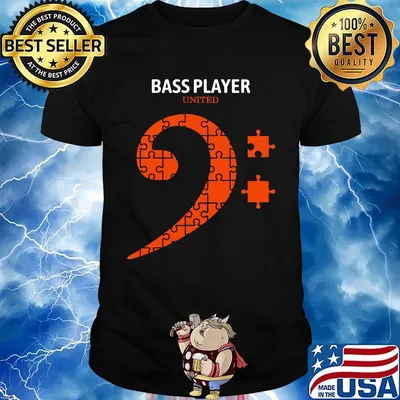 Bass player united autism shirt