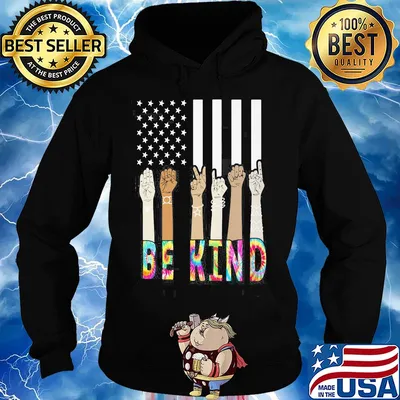 Be kind hand American flag veteran Independence Day s Hoodie