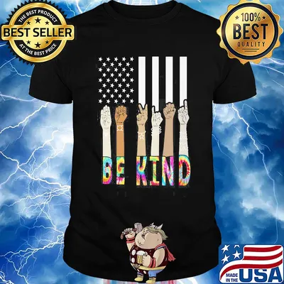 Be kind hand American flag veteran Independence Day shirt
