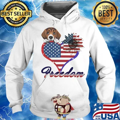 BEAGLE FREEDOM DOG HEART AMERICAN FLAG INDEPENDENCE DAY SHIRT Hoodie