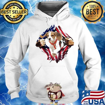 Beagle On The Flag Independence Day Shirt Hoodie