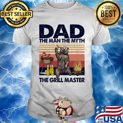 Bear dad the man the myth the grill master vintage retro shirt